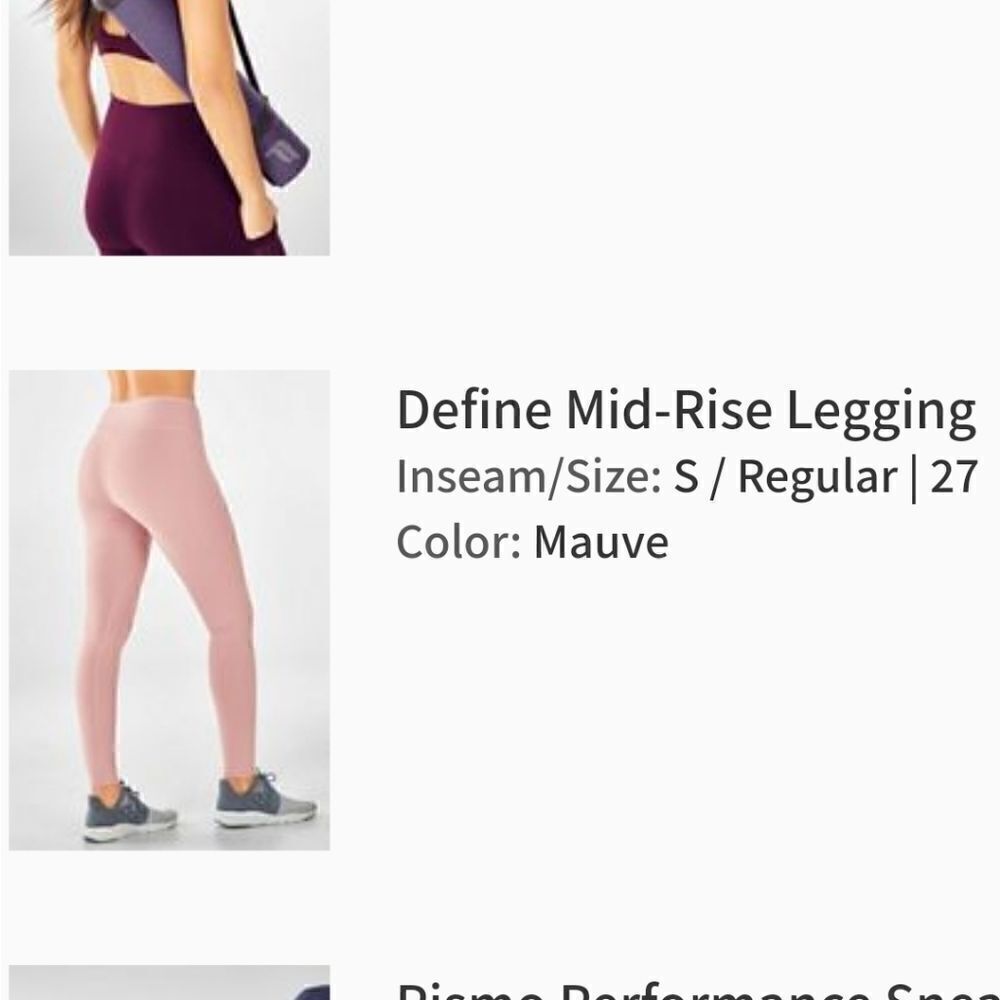 Fabletics Define Mid-Rise Legging In Mauve (pastel pink) - Picture 7 of 7
